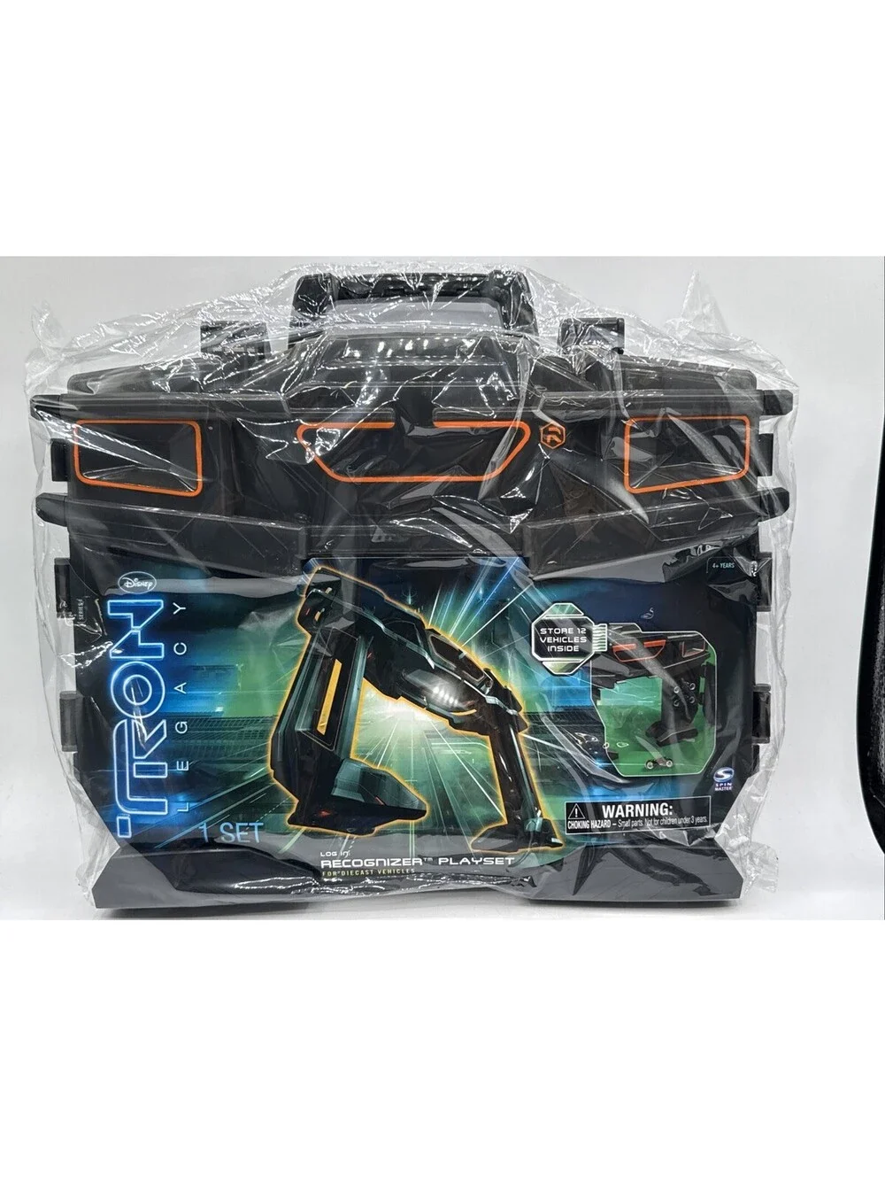 Tron Legacy Recognizer Storage Playset Spinmaster + 3 Diecast Figures Clu 2010
